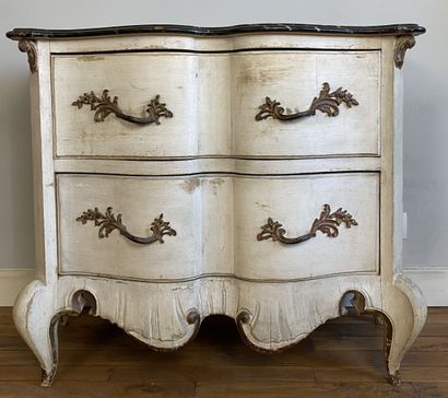 null Chest of drawers in white lacquered wood opening to two drawers in front of...