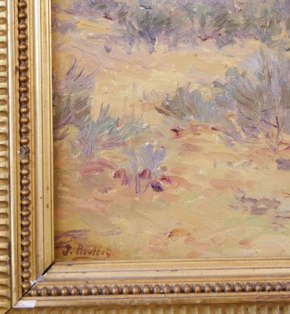  Jules ROUFFET (1862 - 1931) 
Landscape of undergrowth 
Oil on canvas signed lower...