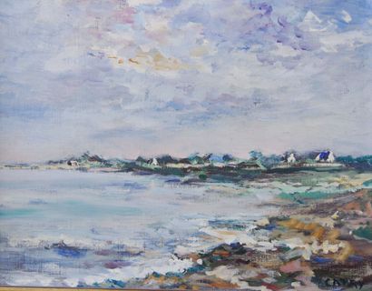 null French school of the XXth century 

Beach of Kermorvan

Oil on canvas signed...