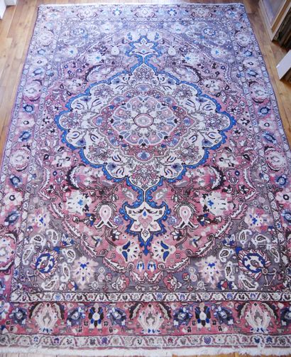 Large wool carpet with 3 borders with central...