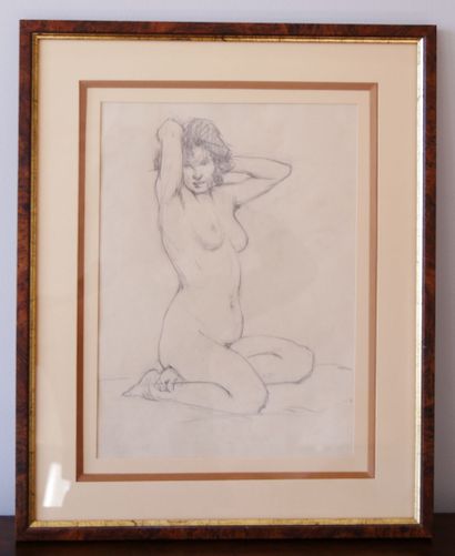 null French school of the XXth century 

Female nude 

Pencil on paper 

29 x 21...