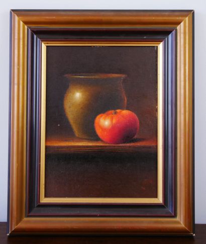 null Jean-Jacques HAUSER (Born in 1951)

Pot and tomato. Still life 

Oil on canvas...