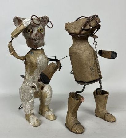 null ROULLET DECAMPS

Two mechanical toys representing a muzzled bear and a cat....