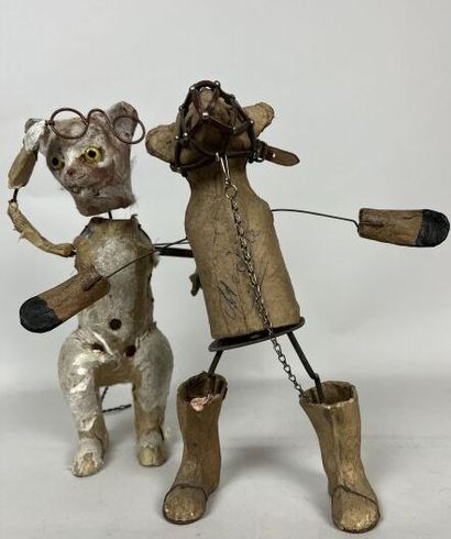 null ROULLET DECAMPS

Two mechanical toys representing a muzzled bear and a cat....