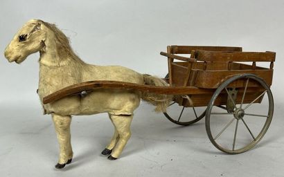 null ROULLET DECAMPS

Horse pulling a cart. 

Mechanical toy covered with skin. Mechanism...