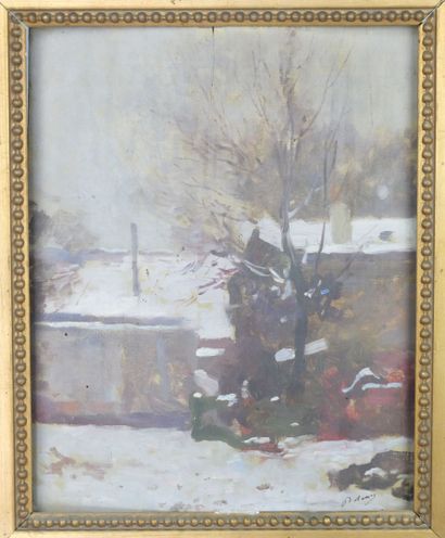 null School of the beginning of the XXth century

Landscape under the snow

Oil on...