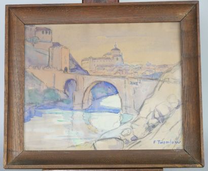 null School of the XXth century 

The Alcantara Bridge in Toledo 

Watercolor on...
