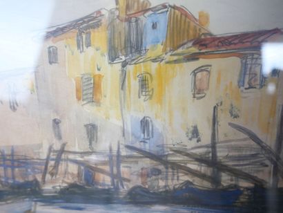 null André SURÉDA (1872-1930)

Mediterranean port 

Watercolor and pencil on paper...