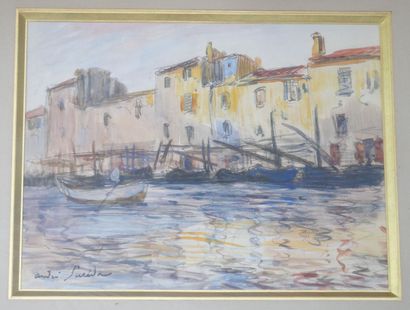 null André SURÉDA (1872-1930)

Port méditerranéen 

Aquarelle et crayon sur papier...