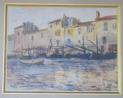 null André SURÉDA (1872-1930)

Port méditerranéen 

Aquarelle et crayon sur papier...