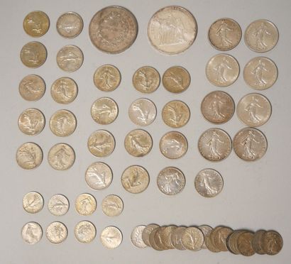 Set of 60 Silver Coins France. 
2-50 Frs...