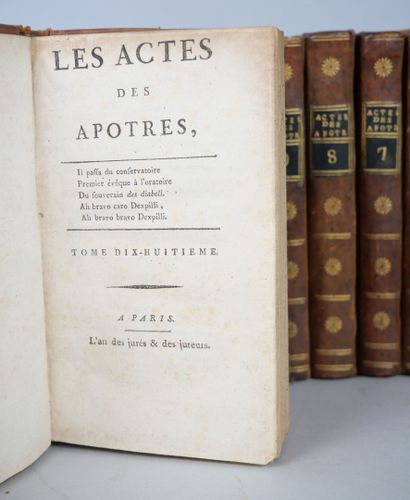 null Les actes des apôtres. 18 volumes in-8 reliure pleine en veau. Fin XVIIIème...