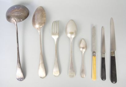 null Lot of mismatched flatware including : 

CHRISTOFLE. 1 ragout spoon. Length...