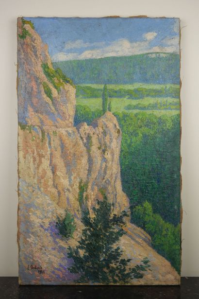 null School of the XXth century 

Mountain landscape

Oil on canvas bearing an illegible...