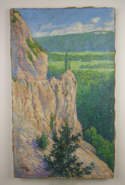 null School of the XXth century 

Mountain landscape

Oil on canvas bearing an illegible...
