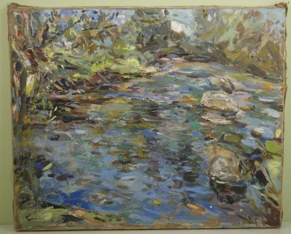 null French school of the XXth century 

Edge of a brook 

Oil on canvas titled on...