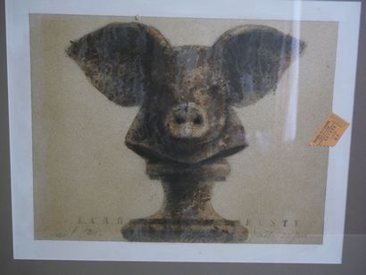 null Daniel JAN (1954 - ) 

Two popular imageries showing a trout and a pig's head....