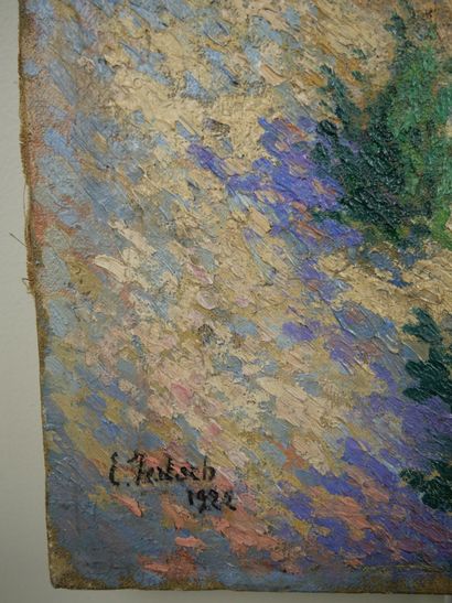null École du XXème siècle 

Paysage de montagne

Huile sur toile portant une signature...