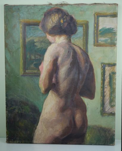 null David FRIEDMANN (1893-1980)

Naked woman from behind 

Oil on canvas signed...