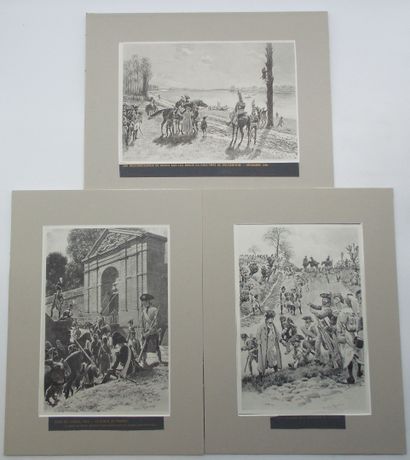 null [MILITARY]. Set of 12 plates from magazines, color, black and white and 2 Journals.

Régamey...