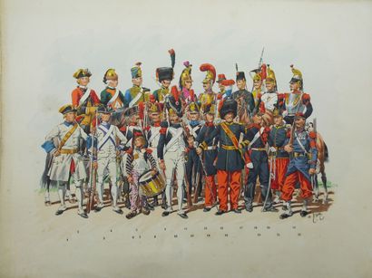 [MILITARY]. Military Uniforms.

14 lithographic...