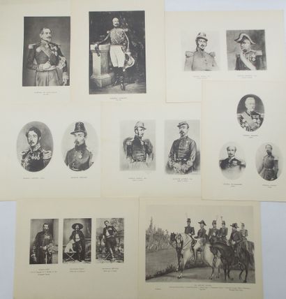 null [MILITARY-FOREIGN LEGION]. Set of 26 plates on cream paper and in black and...