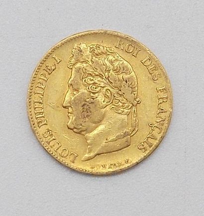 null Une pièce de 20 Francs Or, Louis Philippe I, 1840 A.

Poids : 6,42grs.



Estimation...