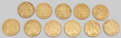 null Onze pièces de 20 Francs Or, au Génie, IIIème République.

1893, 1894, 1895...