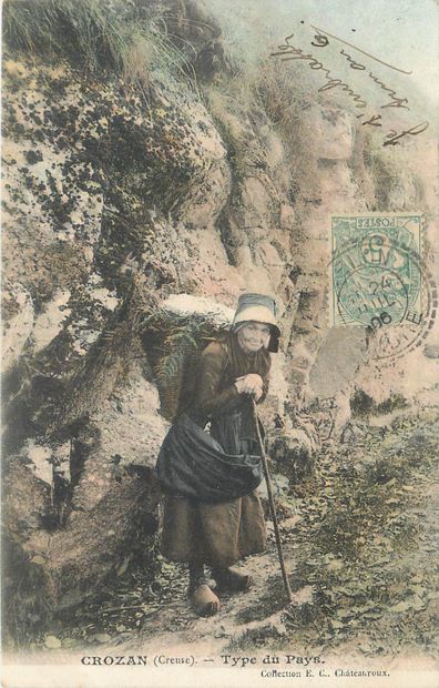 null 9 POSTCARDS SCENES & TYPES : La Creuse. "Crozant-Type of the Country (Old Woman,...