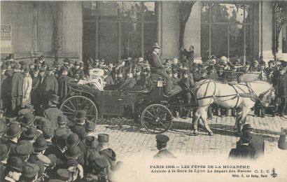 null 10 POSTCARDS MI-CAREME : Paris. "4cp-1905: Carriage of the Auto seen in profile,...