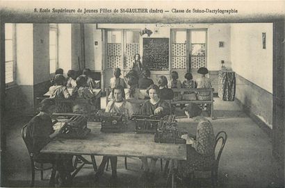 null 17 CARTES POSTALES ENSEIGNEMENT : Sélection Indre. St Gaultier-Ecole Primaire...