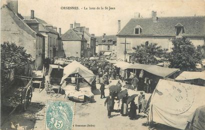 null 4 INDRE POSTCARDS: Selection. "16-Ecueille-Place de la Mairie (Small plan-Gypsy...