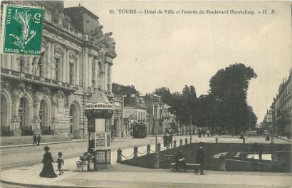 null 38 INDRE & LOIRE POSTCARDS: The City of Tours. Including" Banque de France (colored),...