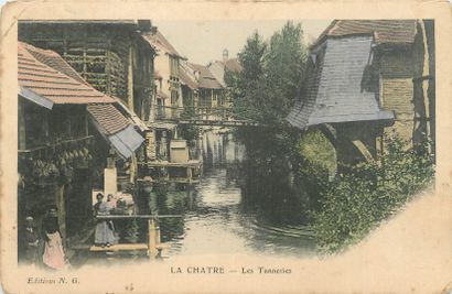 null 5 INDUSTRY POSTCARDS: Indre selection. Skin and Textile. "Issoudun-Tannerie...
