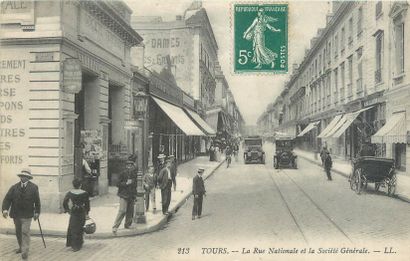 null 36 CARTES POSTALES INDRE & LOIRE : La Ville de Tours. Dont" Rue des Halles (colorisée),...