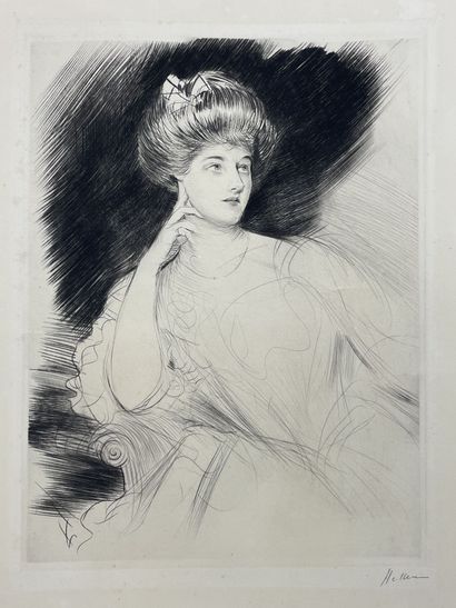 null Paul-César HELLEU (1859-1927)

Madame Dublé (?) . 

Drypoint on cream wove paper....