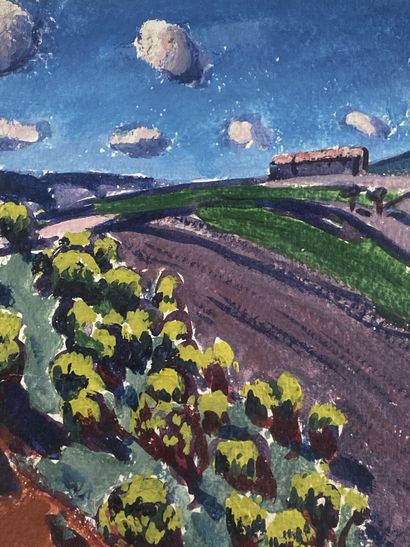 null René SEYSSAUD (1867-1952)

Landscape of Provence 

Gouache on paper signed on...
