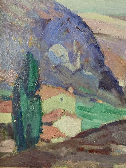 null René SEYSSAUD (1867-1952)

La Provence vallonnée 

Huile sur panneau non signée....