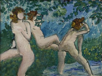null Paul ACKERMAN (1908-1981) 

The Bathers 

Oil on paper signed lower right (Signature...
