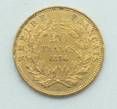 null Une pièce de 20 Francs Or, Napoléon, tête nue, 1854 A.

Poids : 6,41grs.



Estimation...