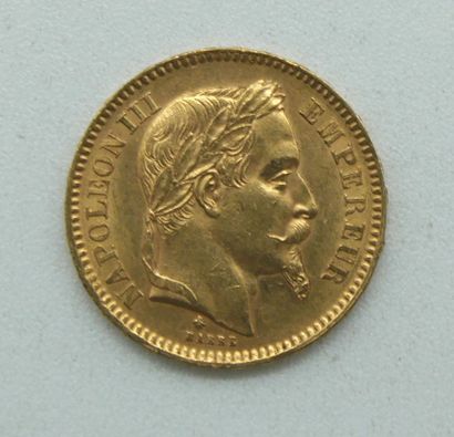 null Une pièce de 20 Francs Or, Napoléon, tête laurée, 1865 A.

Poids : 6,44grs.



Estimation...