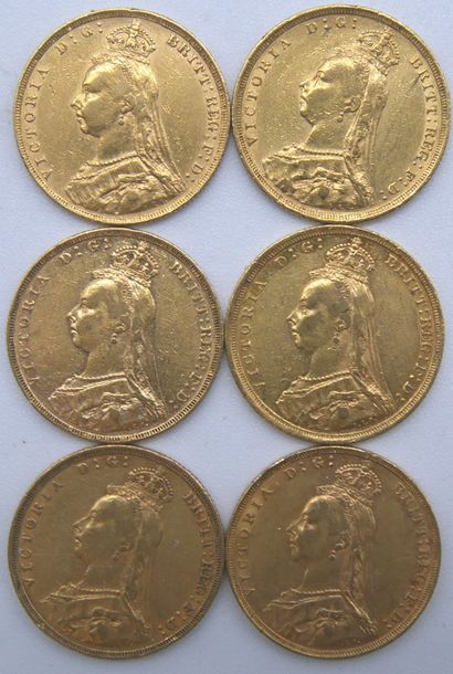 null Six pièces Souverain Or, Victoria Jubilé

1888, 1889, 1890 (x2), 1891 & 1892.

Poids...