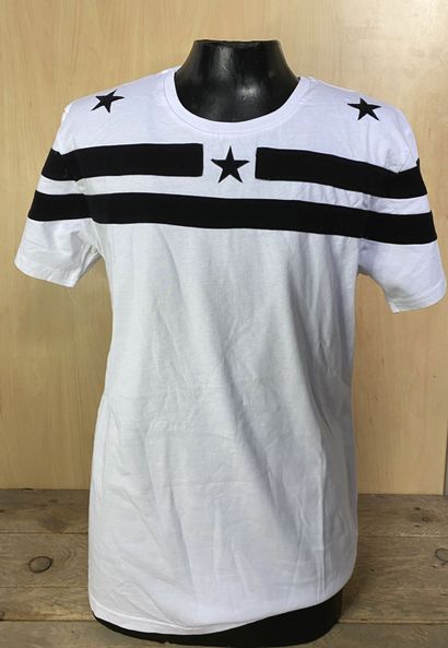 null Lot of 99 EXPLICIT t-shirts model "STARS" short sleeves round neck black and...