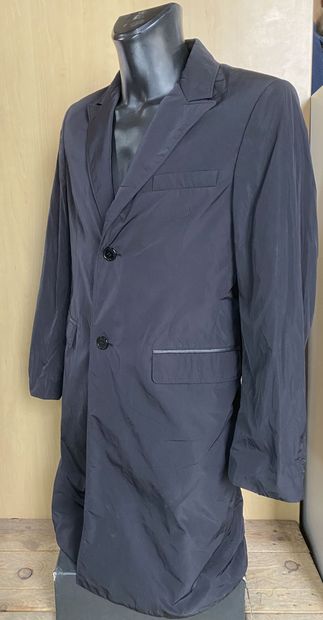 null VERSACE COLLECTION, Mid-length black waterproof coat, size 48 (Italian size),...