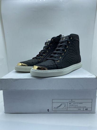 null LOUIS LEEMAN, Pair of sneakers model "High Top Sneaker with Metal Accessory"...