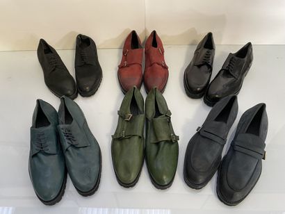 null Lot of 6 pairs of suit shoes VERSACE COLLECTION, size 44, colors: black, blue,...