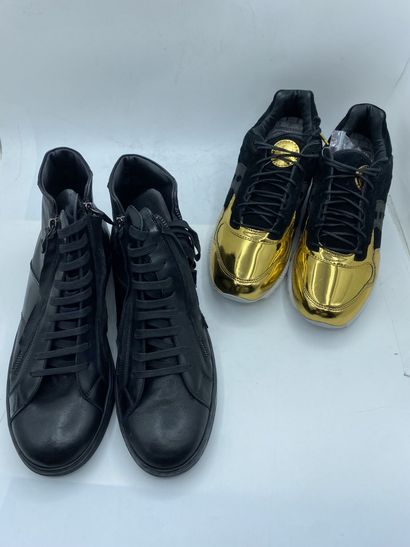 BRUNO BORDESE, Pair of black high top sneakers,...