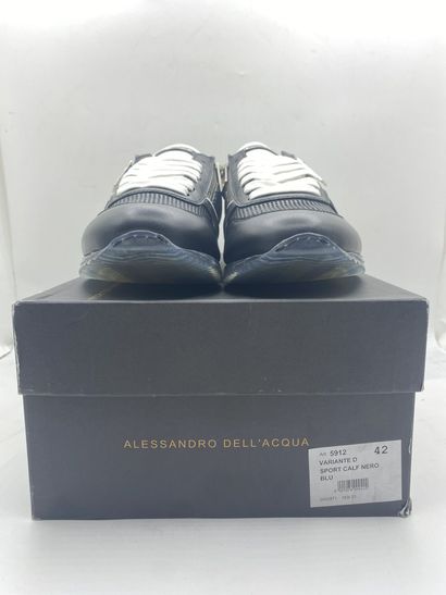 null ALESSANDRO DELL'ACQUA, Pair of sneakers model "Variante D Sport Calf Nero Blu"...