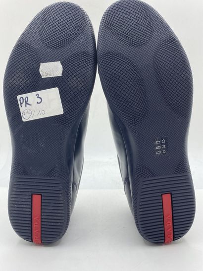 null PRADA, Pair of sneakers model "Plume + Spazzolatto" dark blue, size 8.5 (UK...