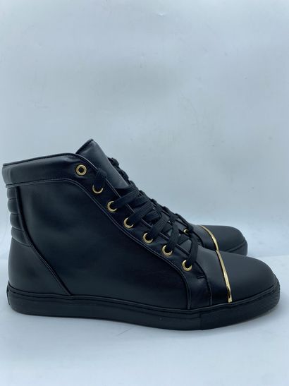  LOUIS LEEMAN, Pair of sneakers model "High Top Sneaker with Capped Metal" black...